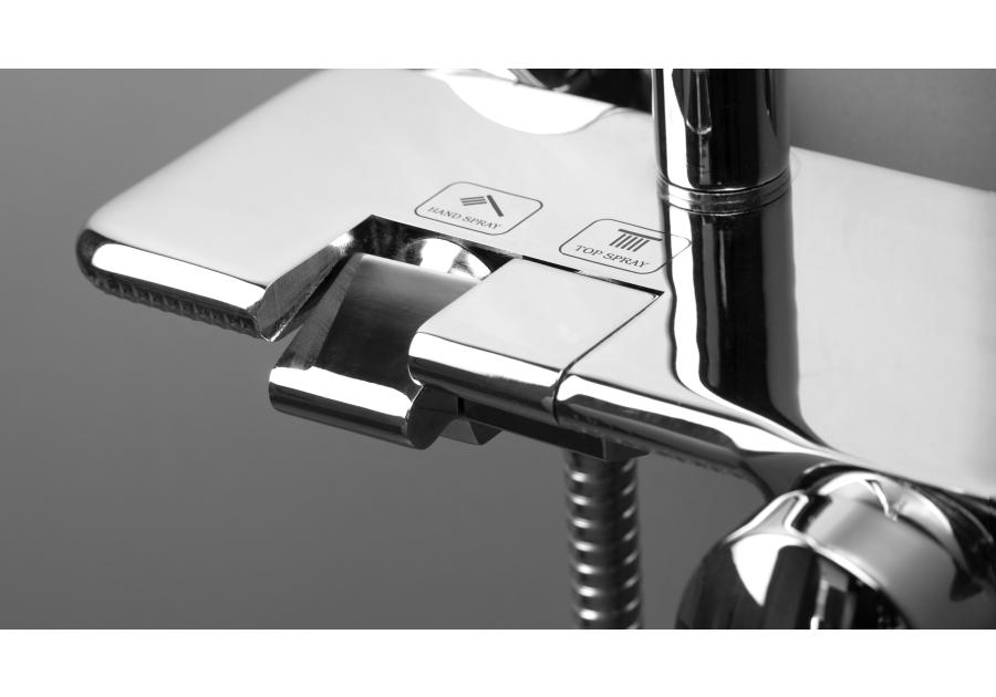 Zdjęcie: Deszczownia 1-funkcyjna z baterią mieszaczową Boro Piano Nero DEANTE