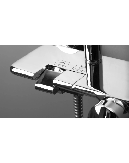 Zdjęcie: Deszczownia 1-funkcyjna z baterią mieszaczową Boro Piano Nero DEANTE