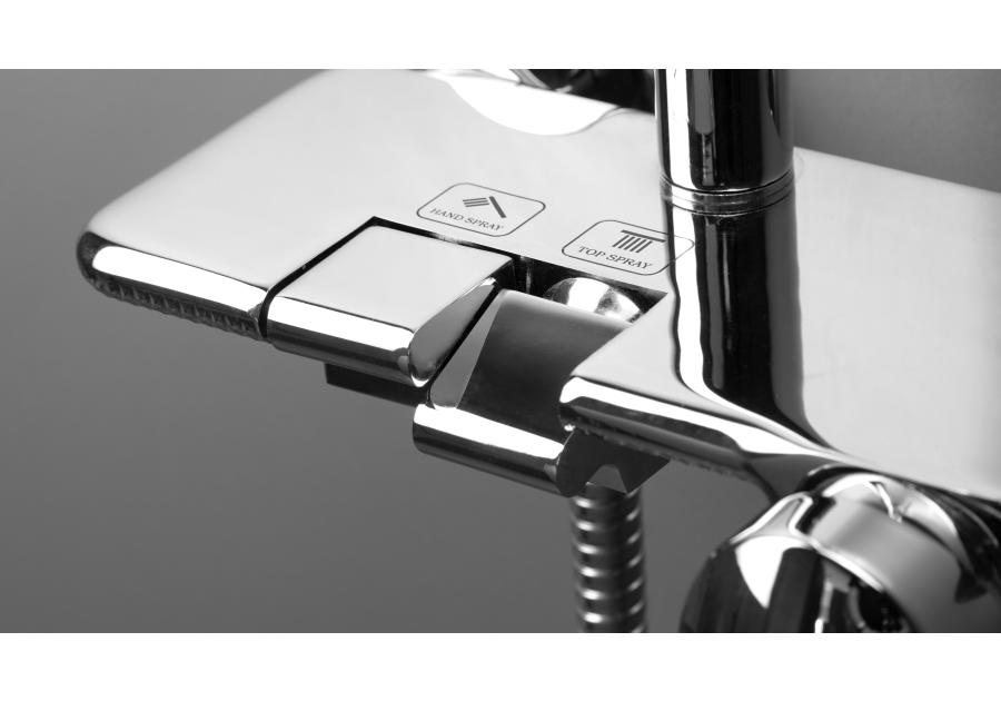 Zdjęcie: Deszczownia 1-funkcyjna z baterią mieszaczową Boro Piano Nero DEANTE