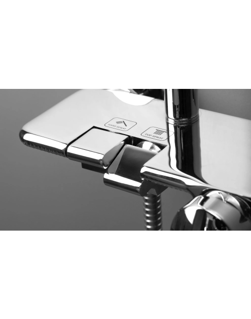 Zdjęcie: Deszczownia 1-funkcyjna z baterią mieszaczową Boro Piano Nero DEANTE