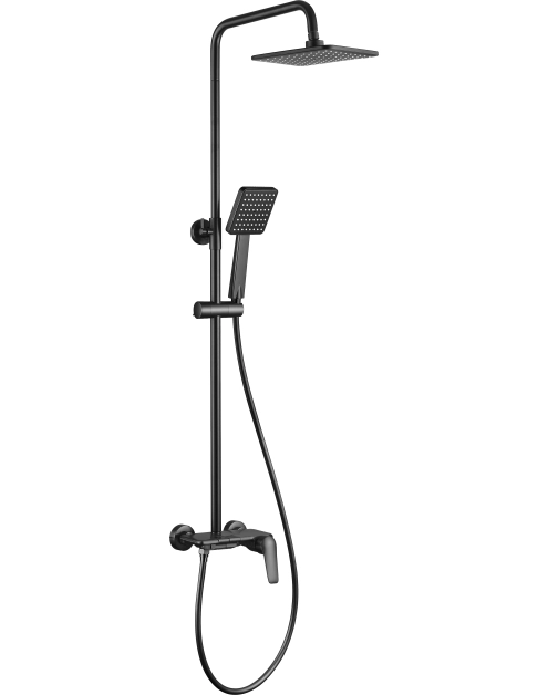 Zdjęcie: Deszczownia 1-funkcyjna z baterią mieszaczową Boro Piano Nero DEANTE