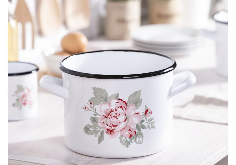 Zdjęcie: Garnek róża paryska prosty 3,6 L - 18 cm biały SILESIA