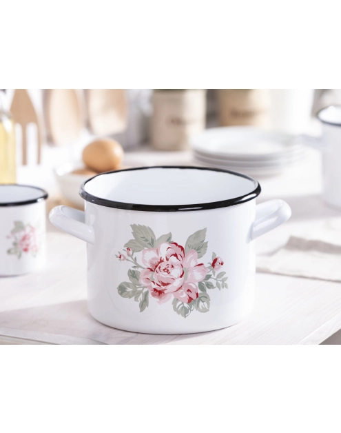 Zdjęcie: Garnek róża paryska prosty 3,6 L - 18 cm biały SILESIA
