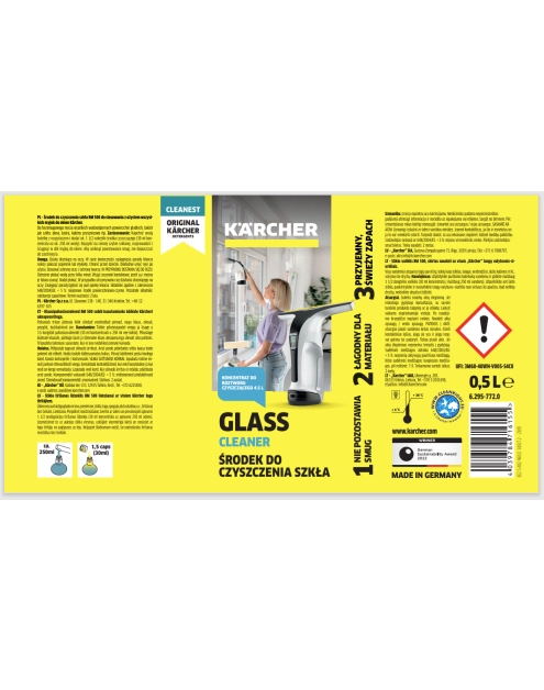 Zdjęcie: Środek do czyszczenia szkla RM 500 0,5 L 6.295-772.0 KARCHER