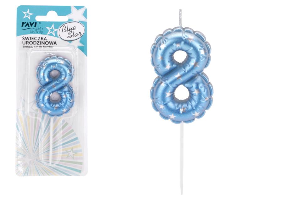 Zdjęcie: Świeczka urodzinowa Blue Star Cyferka 8 72042 RAVI