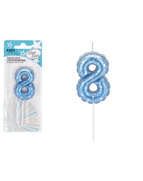 Zdjęcie: Świeczka urodzinowa Blue Star Cyferka 8 72042 RAVI