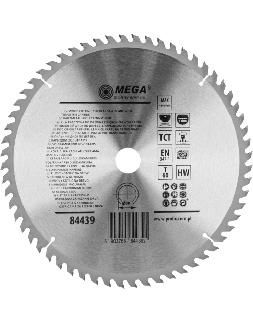 Zdjęcie: Piła tarczowa do drewna 300 60T 30 mm MEGA