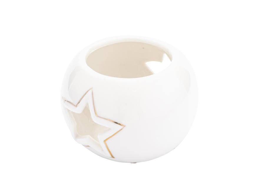 Zdjęcie: Świecznik porcelanowy gwiazdka ze złotem 9x9x6 cm ALTOMDESIGN