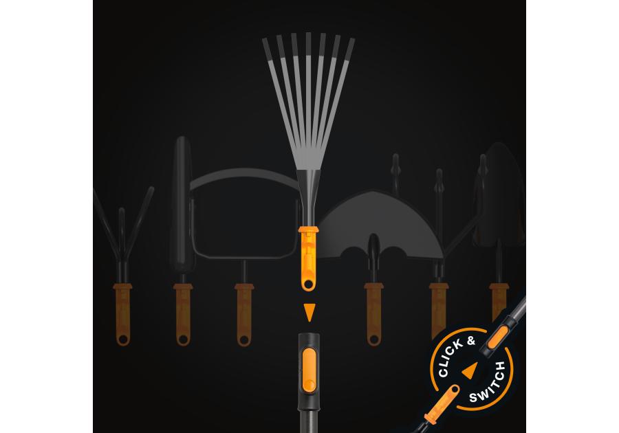 Zdjęcie: Grabie do kwiatów, głowica One Click FISKARS