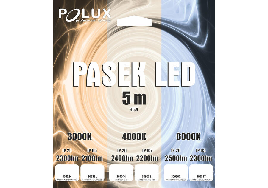 Zdjęcie: Pasek LED  12VIP20 4000K POLUX