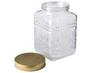 Zdjęcie: Pojemnik kwadratowy Daisy z pokrywką w kolorze złota 12,5x12,5x20 cm ALTOM DESIGN