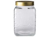 Zdjęcie: Pojemnik kwadratowy Daisy z pokrywką w kolorze złota 12,5x12,5x20 cm ALTOM DESIGN