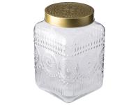 Zdjęcie: Pojemnik kwadratowy Daisy z pokrywką w kolorze złota 12,5x12,5x20 cm ALTOM DESIGN