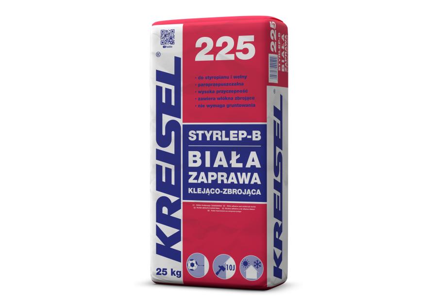 Zdjęcie: Zaprawa klejąco-zbrojąca do styropianu i do wełny mineralnej Styrlep-B 225 25 kg KREISEL