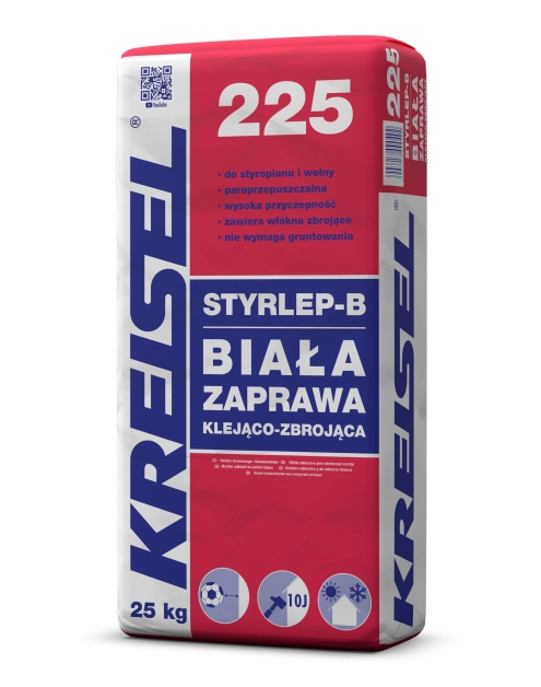 Zdjęcie: Zaprawa klejąco-zbrojąca do styropianu i do wełny mineralnej Styrlep-B 225 25 kg KREISEL