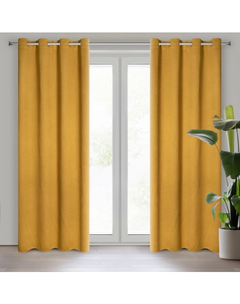 Zdjęcie: Zasłona gotowa Amaro 140x250 cm miodowy EUROFIRANY