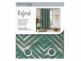 Zasłona Piramides butelkowa zieleń 140x250 cm AMELIAHOME