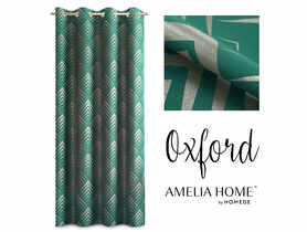 Zasłona Piramides butelkowa zieleń 140x250 cm AMELIAHOME