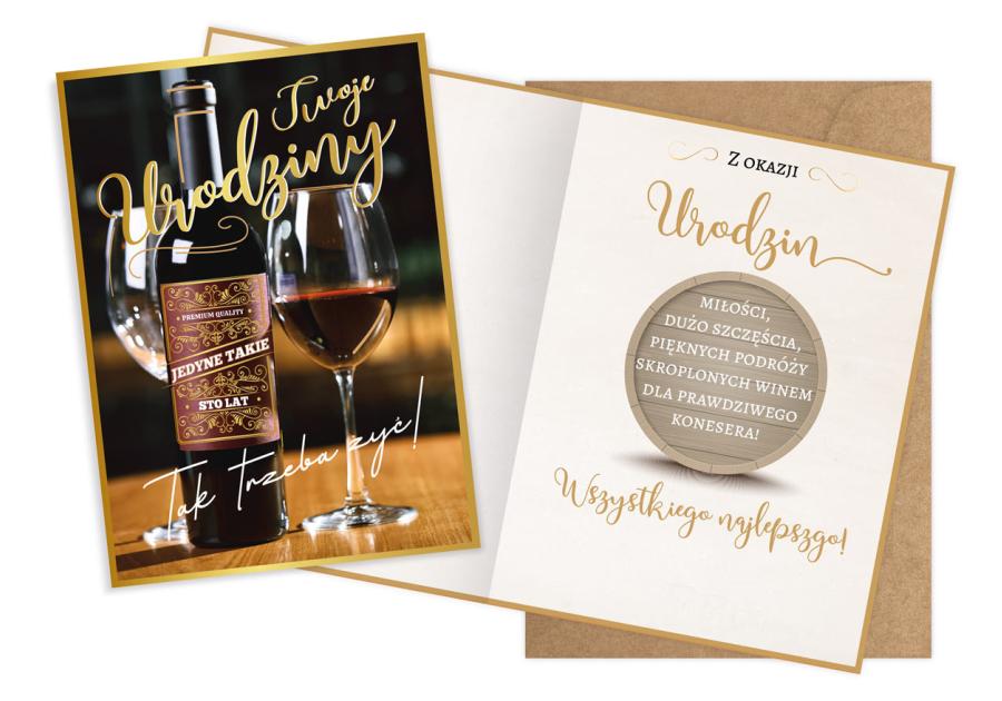 Zdjęcie: Karnet V-053 Urodziny - wino KUKARTKA