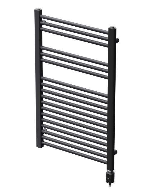 Zdjęcie: Grzejnik łazienkowy elektryczny Elektra 3 czarny Merkury 870x550 mm 300 W RADECO