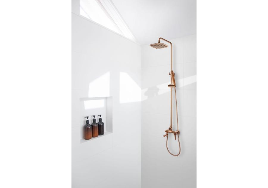 Zdjęcie: Deszczownia z baterią wannowo-natryskową Glamour miedź INVENA