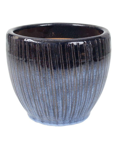 Zdjęcie: Donica ceramiczna szkliwiona Senui niebieska 28x23 cm CERMAX