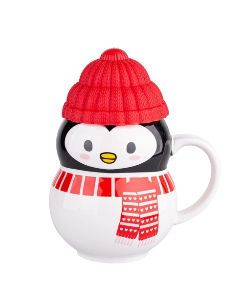 Zdjęcie: Kubek zimowy 380 ml z silikonową czapeczką pingwin ALTOM DESIGN
