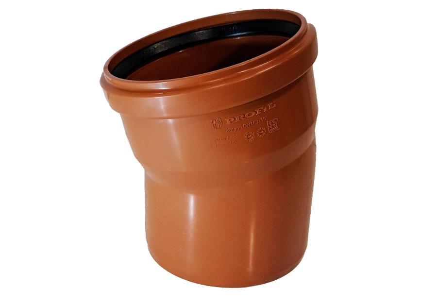 Zdjęcie: Kolano kanalizacyjne fi 160/15 pomarańczowe PROFIL