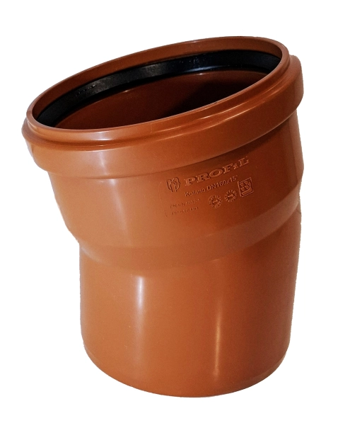 Zdjęcie: Kolano kanalizacyjne fi 160/15 pomarańczowe PROFIL