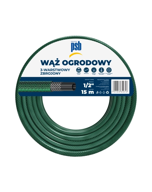 Zdjęcie: Wąż ogrodowy 1/2 - 15 m PSB