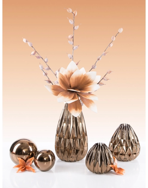 Zdjęcie: Wazon dekoracyjny Elixir 18x18x19 cm złoty EUROFIRANY