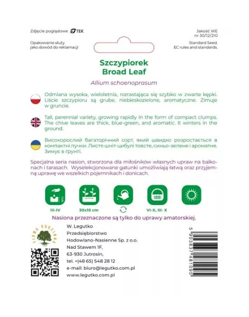 Zdjęcie: Szczypiorek Broad leaf 2 g na balkon i taras W.LEGUTKO