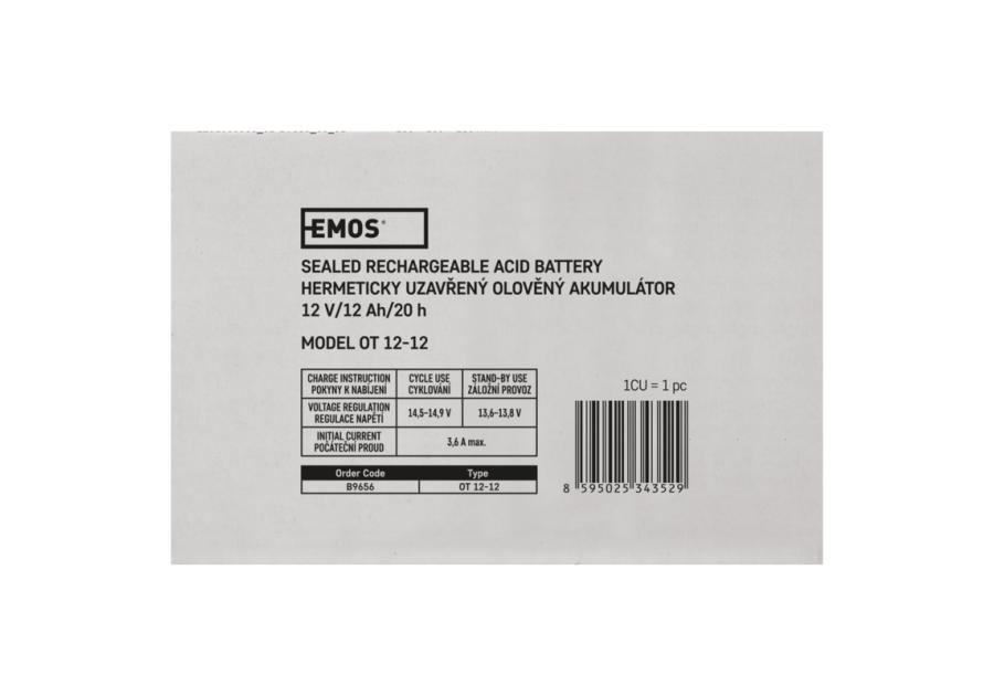 Zdjęcie: Akumulator AGM 12V 12Ah faston 6,3 EMOS