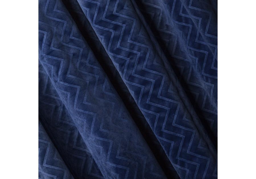 Zdjęcie: Zasłona velvet tłoczona zygzak chic rocks granatowa 140x270 cm CHIC HOME