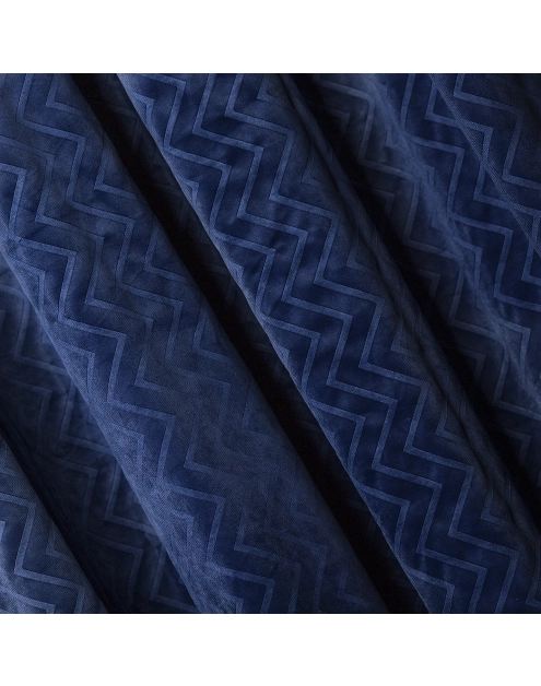 Zdjęcie: Zasłona velvet tłoczona zygzak chic rocks granatowa 140x270 cm CHIC HOME
