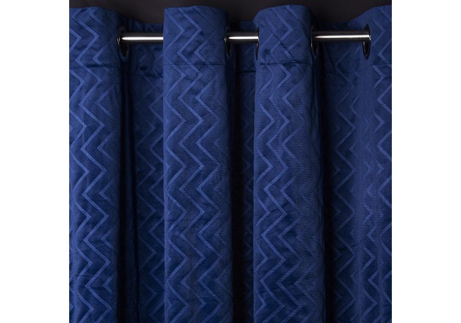 Zdjęcie: Zasłona velvet tłoczona zygzak chic rocks granatowa 140x270 cm CHIC HOME
