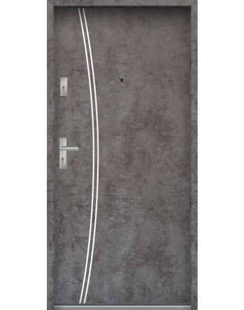 Zdjęcie: Drzwi wejściowe do mieszkań Bastion R-61 Beton ołówkowy 90 cm prawe OSP KR CENTER