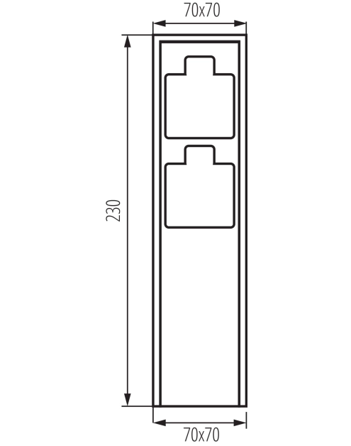 Zdjęcie: Słupek z gniazdami Dasto 2SOC FR B KANLUX