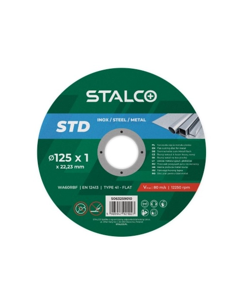 Zdjęcie: Tarcza do cięcia metalu płaska 125 x 1,0 mm STALCO