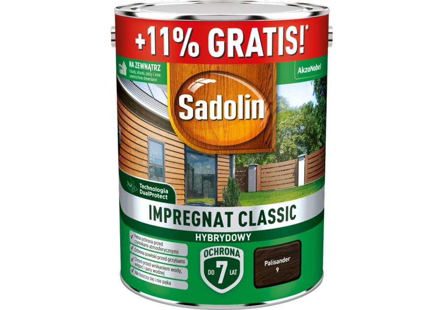 Zdjęcie: Impregnat Classic Hybrydowy palisander 5 L SADOLIN