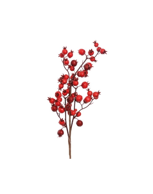 Zdjęcie: Gałązka dzikiej róży 46 cm czerwona JUMI