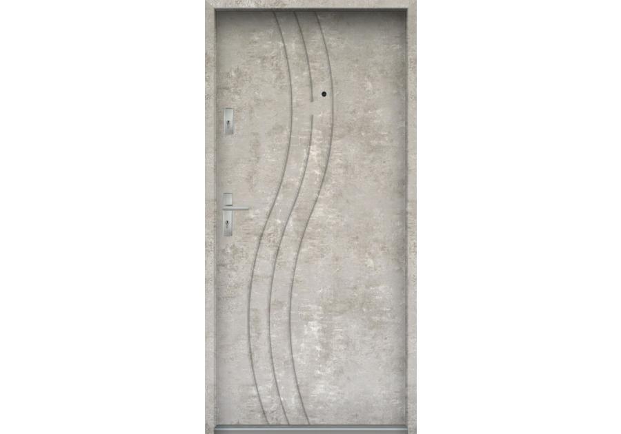 Zdjęcie: Drzwi wejściowe do mieszkań Bastion N-07 Beton naturalny 80 cm (NW) prawe ODO KR CENTER