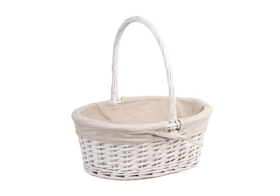 Zdjęcie: Kosz wiklinowy z materiałem 35x30x15/37 cm biały TIN TOURS