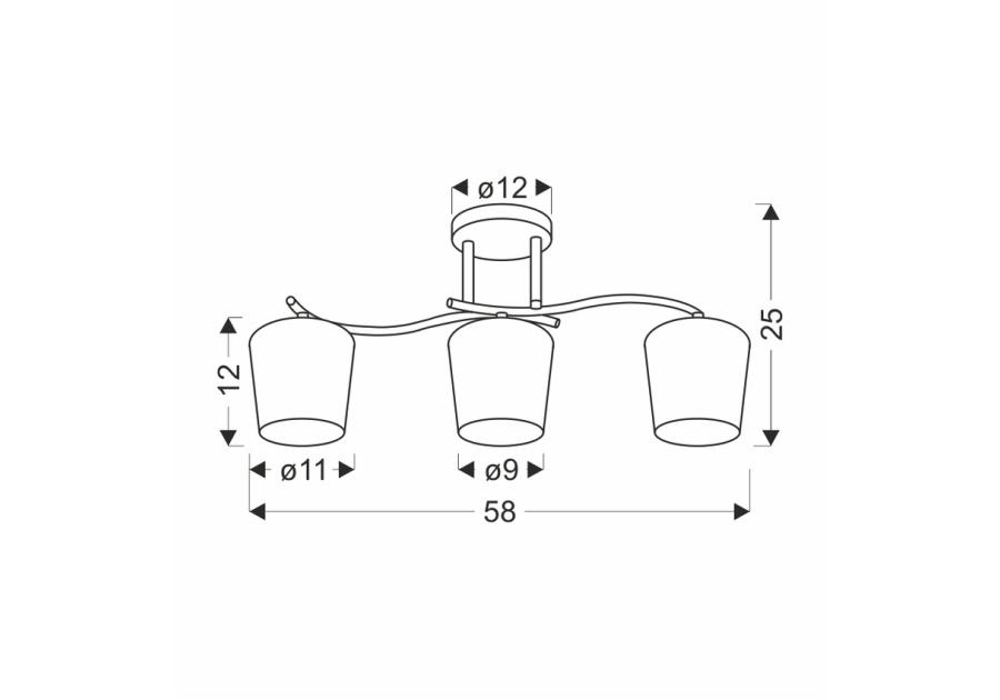 Zdjęcie: Lampa sufitowa Esnyr chromowy + czarny 3x40 W E27 klosz biały CANDELLUX