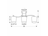 Zdjęcie: Lampa sufitowa Esnyr chromowy + czarny 3x40 W E27 klosz biały CANDELLUX