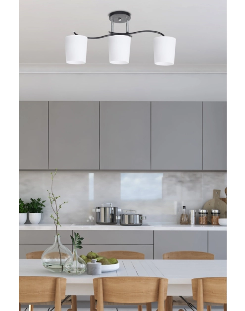 Zdjęcie: Lampa sufitowa Esnyr chromowy + czarny 3x40 W E27 klosz biały CANDELLUX
