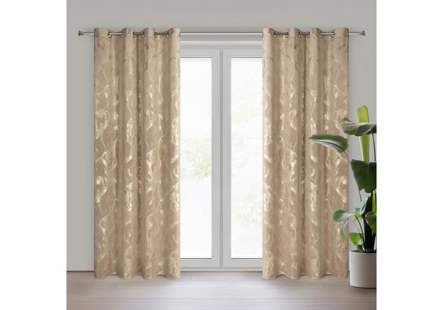 Zdjęcie: Zasłona gotowa Naira 140 x 250 cm ciemnobeżowy EUROFIRANY