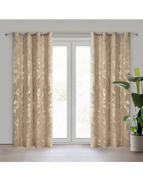 Zdjęcie: Zasłona gotowa Naira 140 x 250 cm ciemnobeżowy EUROFIRANY