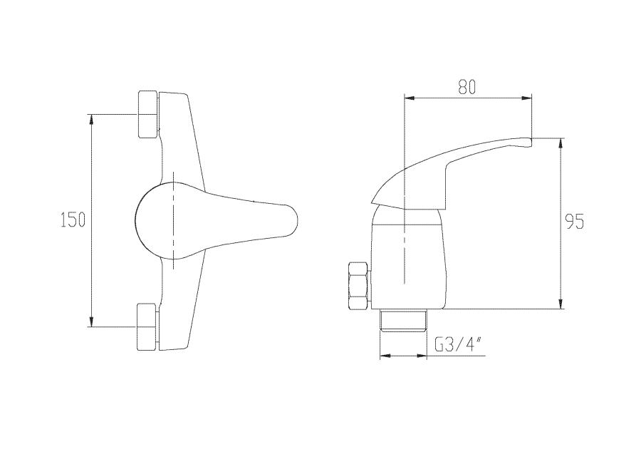 Zdjęcie: Bateria natryskowa Mitris chrom INVENA