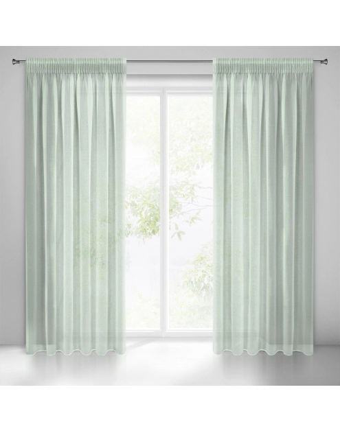 Zdjęcie: Firana gotowa Elpidia na taśmie 140x270 cm miętowy EUROFIRANY